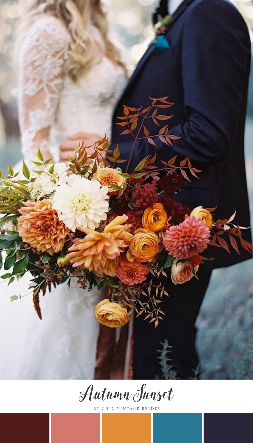 Sunset Wedding Colors
 10 Stunning Autumn Wedding Colour Palettes Chic Vintage