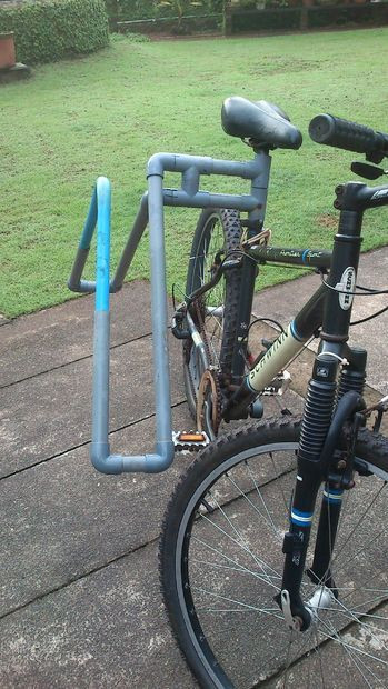 Surfboard Bike Rack DIY
 The Removable PVC Tubing Bike Surfrack