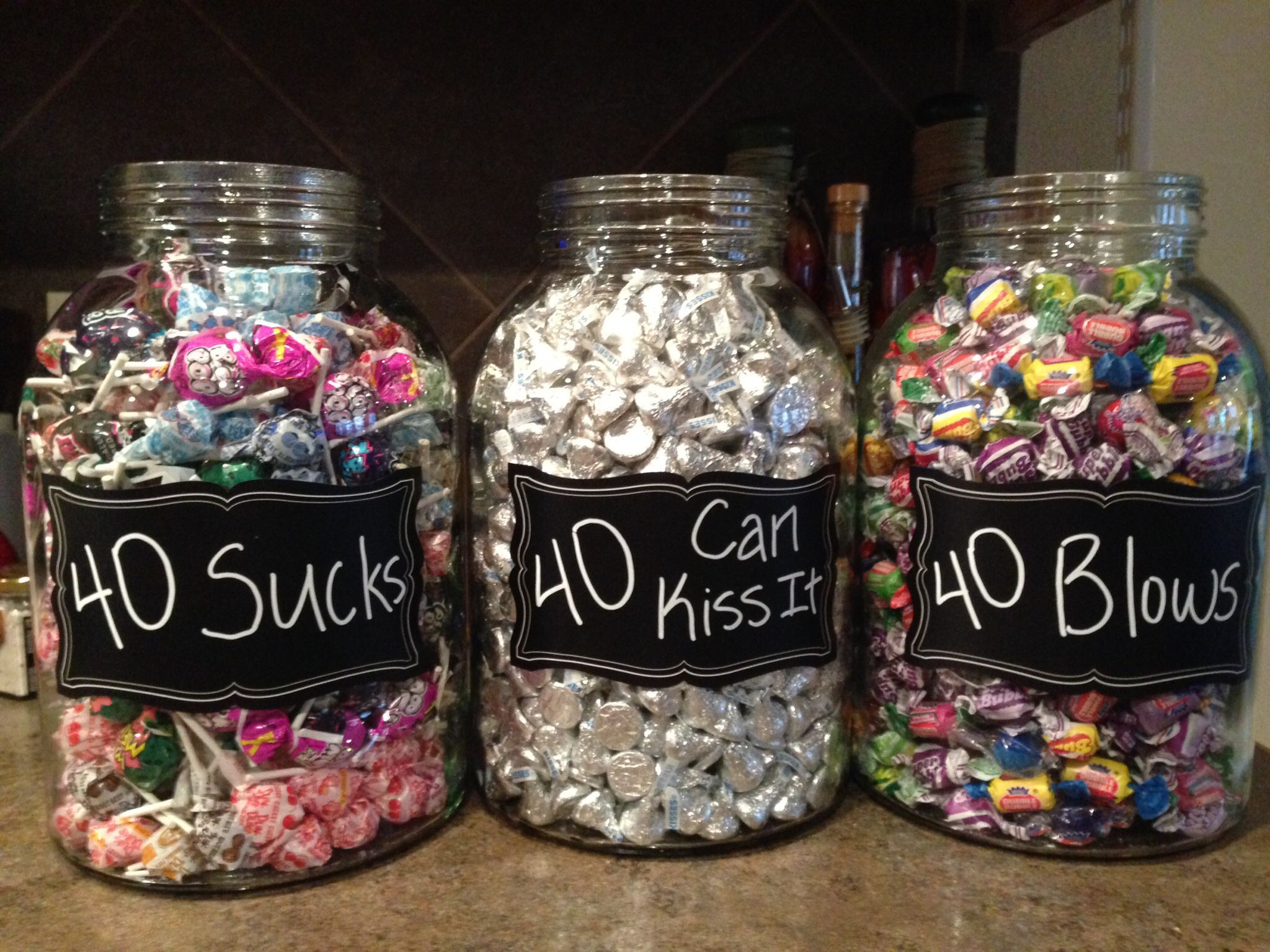 Surprise 40Th Birthday Party Ideas
 For my 40th birthday party Suckers for "40 Sucks " bubble