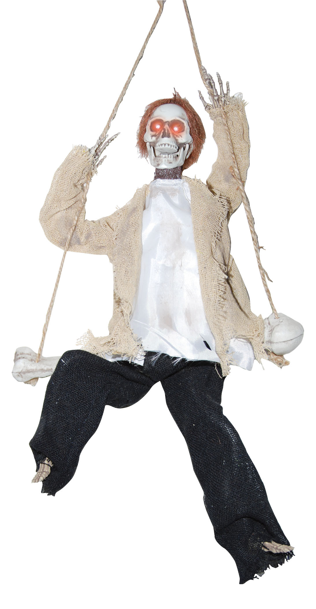 Swing Halloween Decoration
 17" Hanging Animated Swinging Reaper Skeleton on Swing
