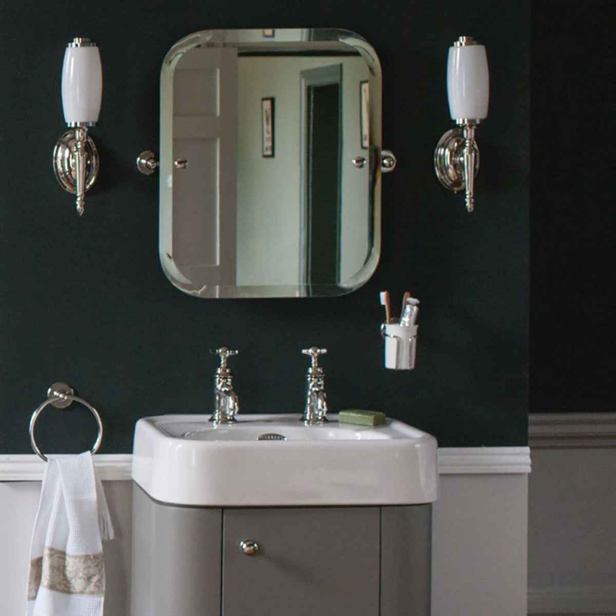 Swivel Bathroom Mirror
 Arcade Rectangular Swivel Mirror with Chrome Wall Mounts