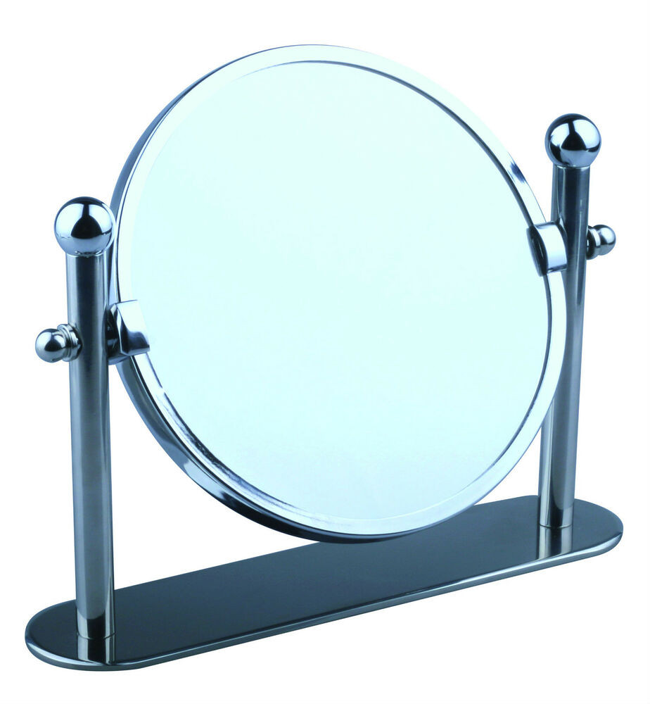 Swivel Bathroom Mirror
 SWIVEL CHROME MAGNIFYING FREE STANDING PEDESTAL COSMETIC