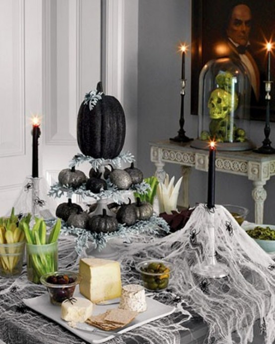 Table Decorating Ideas For Halloween Party
 70 Ideas For Elegant Black And White Halloween Decor DigsDigs