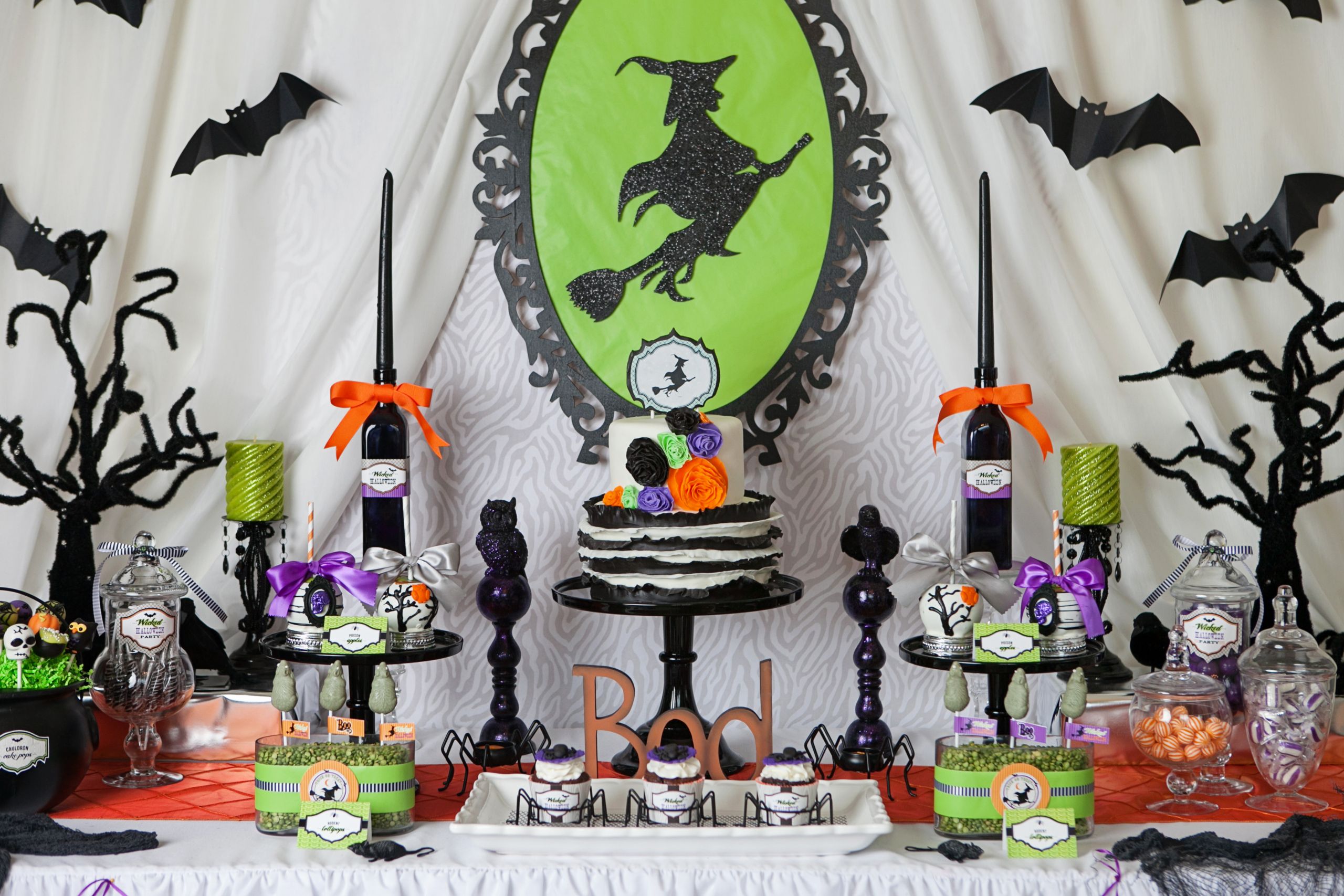 Table Decorating Ideas For Halloween Party
 A Wickedly Sweet Witch Inspired Halloween Party Anders Ruff Custom Designs LLC