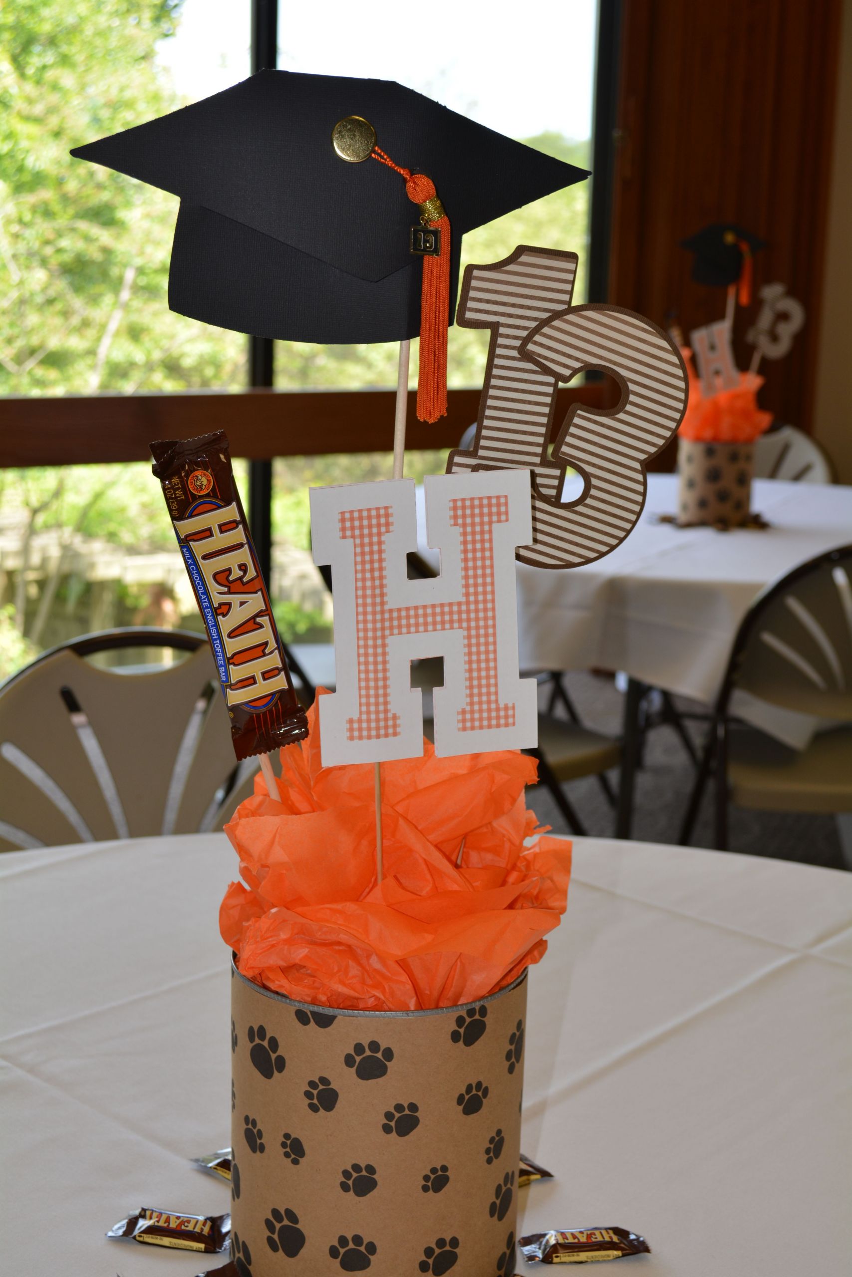 Table Decoration Ideas For High School Graduation Party
 Graduation table centerpieces with Cricut cuts Jolee