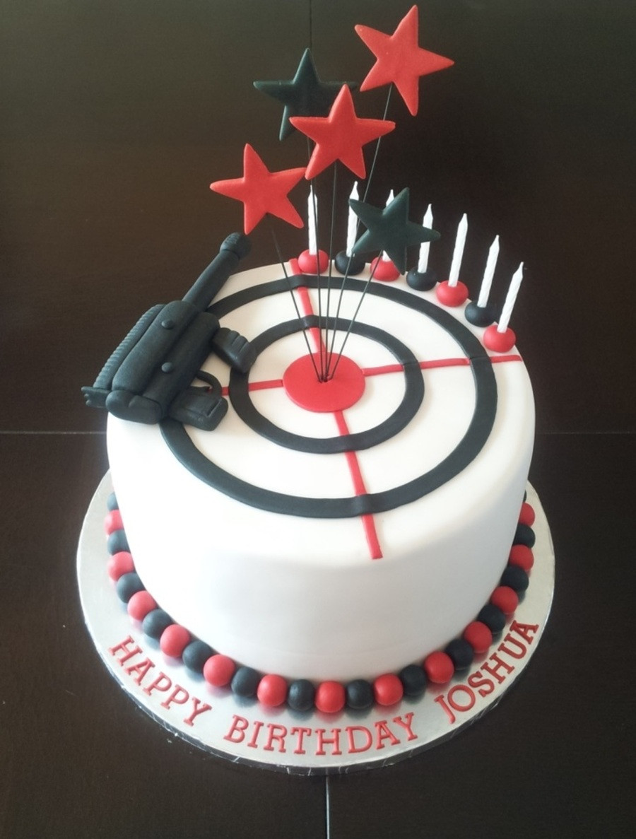 Target Birthday Cakes
 Laser Tag Themed Boy s Birthday Cake CakeCentral