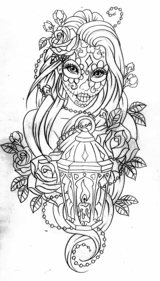 Tattoo Coloring Pages Printable
 Day of the dead coloring page