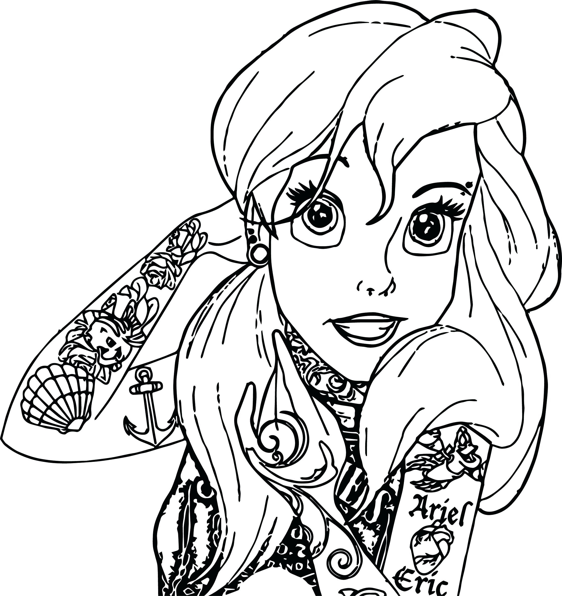 Tattoo Coloring Pages Printable
 Mermaid Tattoo Drawing at GetDrawings