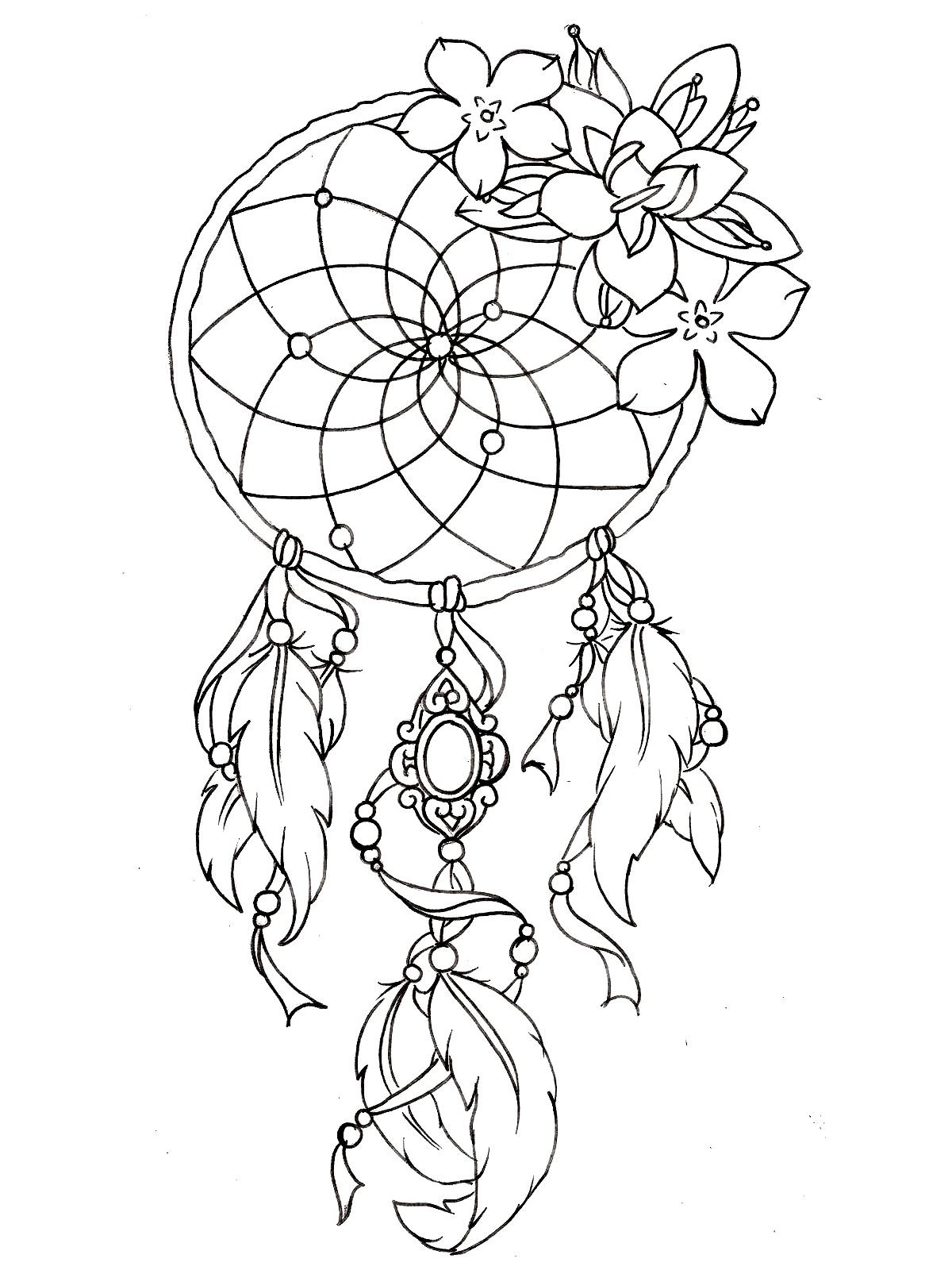 Tattoo Coloring Pages Printable
 Dreamcatcher tattoo designs Tattoos Adult Coloring Pages