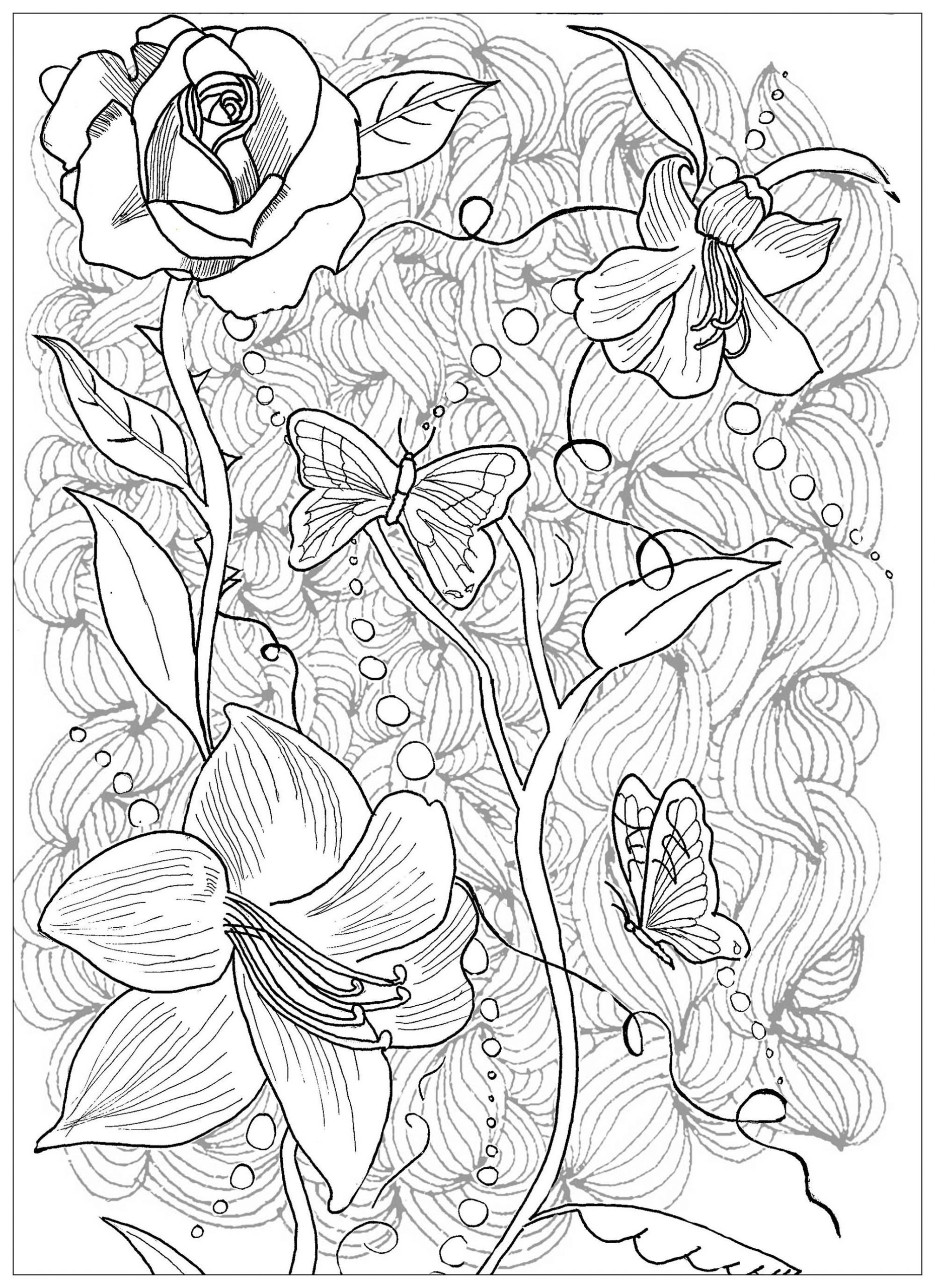 Tattoo Coloring Pages Printable
 Page Tattoo Flowers Butterfly Tattoos Adult Coloring Pages