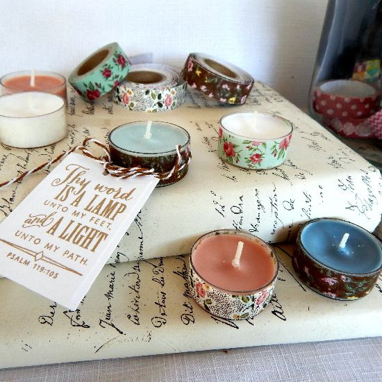 Tea Party Crafts Ideas
 Perking up tea lights for favors