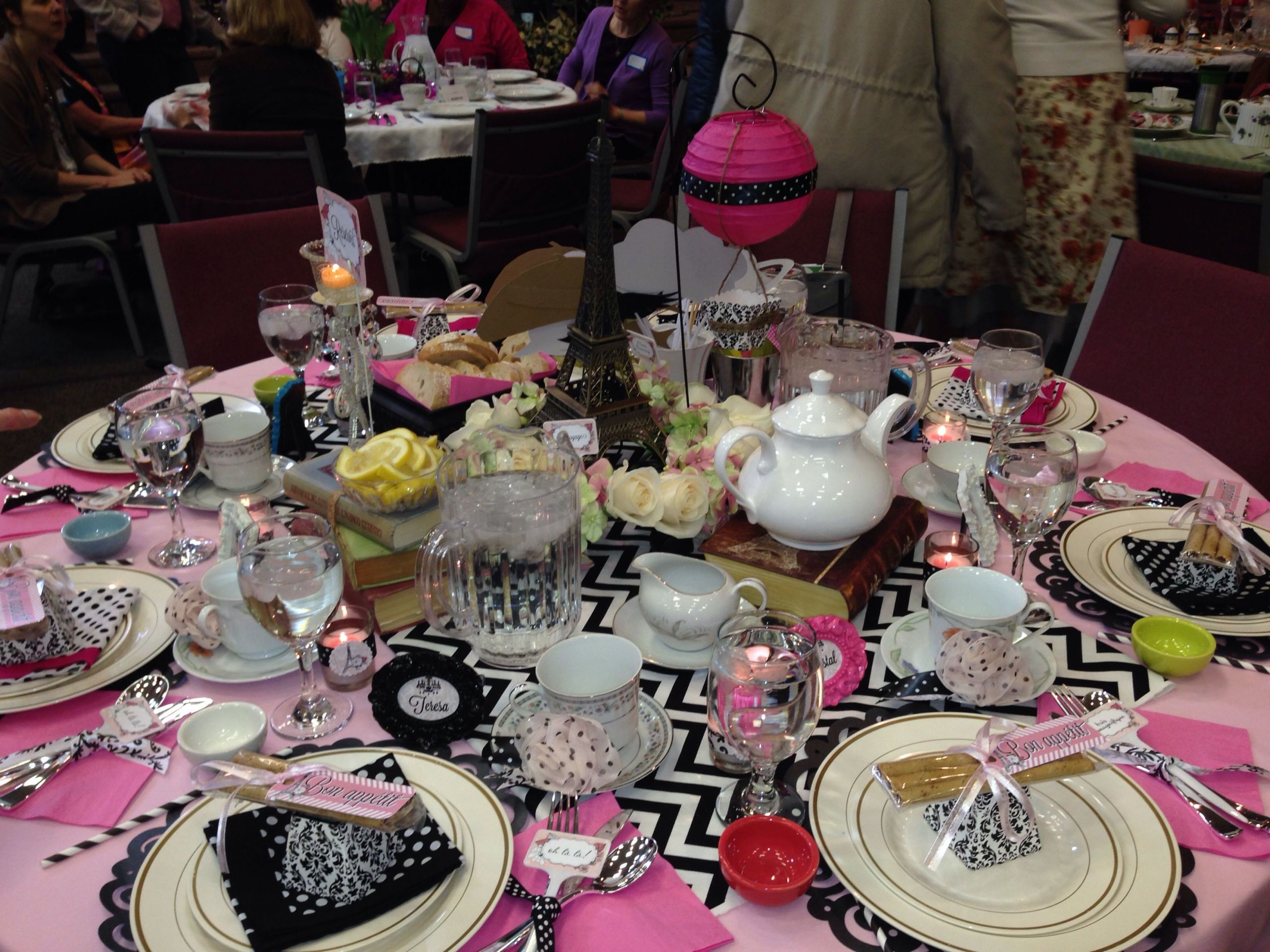 Tea Party Ideas For Ladies
 Paris themed table for Women s Tea Party event at church
