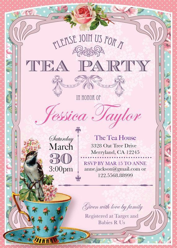 Tea Party Invitation Wording Ideas
 Lovely