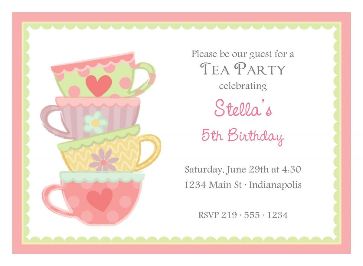Tea Party Invitation Wording Ideas
 Free Afternoon Tea Party Invitation Template in 2019