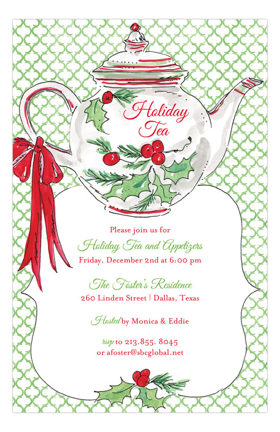 Tea Party Invitations Ideas
 Holiday Christmas Tea Invitation
