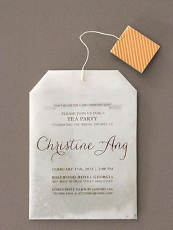 Tea Party Invitations Ideas
 Picture a tea bag invitation to your tea party bridal