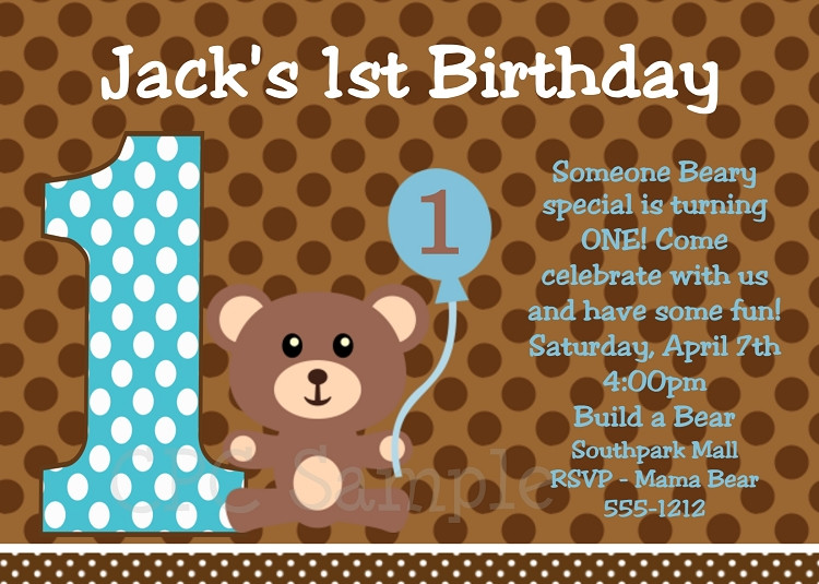 Teddy Bear Birthday Invitations
 Teddy Bear Birthday Invitations for Boys