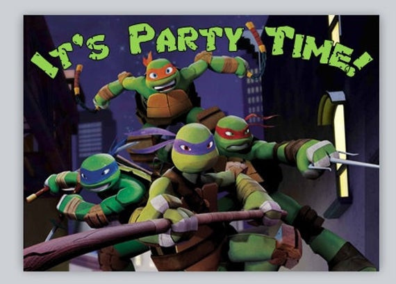 Teenage Mutant Ninja Turtle Birthday Invitations
 Items similar to Teenage Mutant Ninja Turtles Birthday