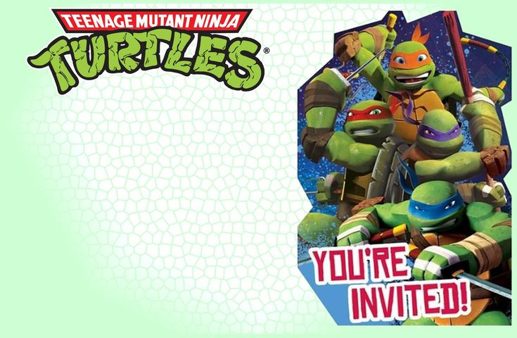 Teenage Mutant Ninja Turtle Birthday Invitations
 Editable Ninja Turtle Invitation Template in 2020