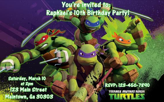 Teenage Mutant Ninja Turtle Birthday Invitations
 Teenage Mutant Ninja Turtles birthday invitations by