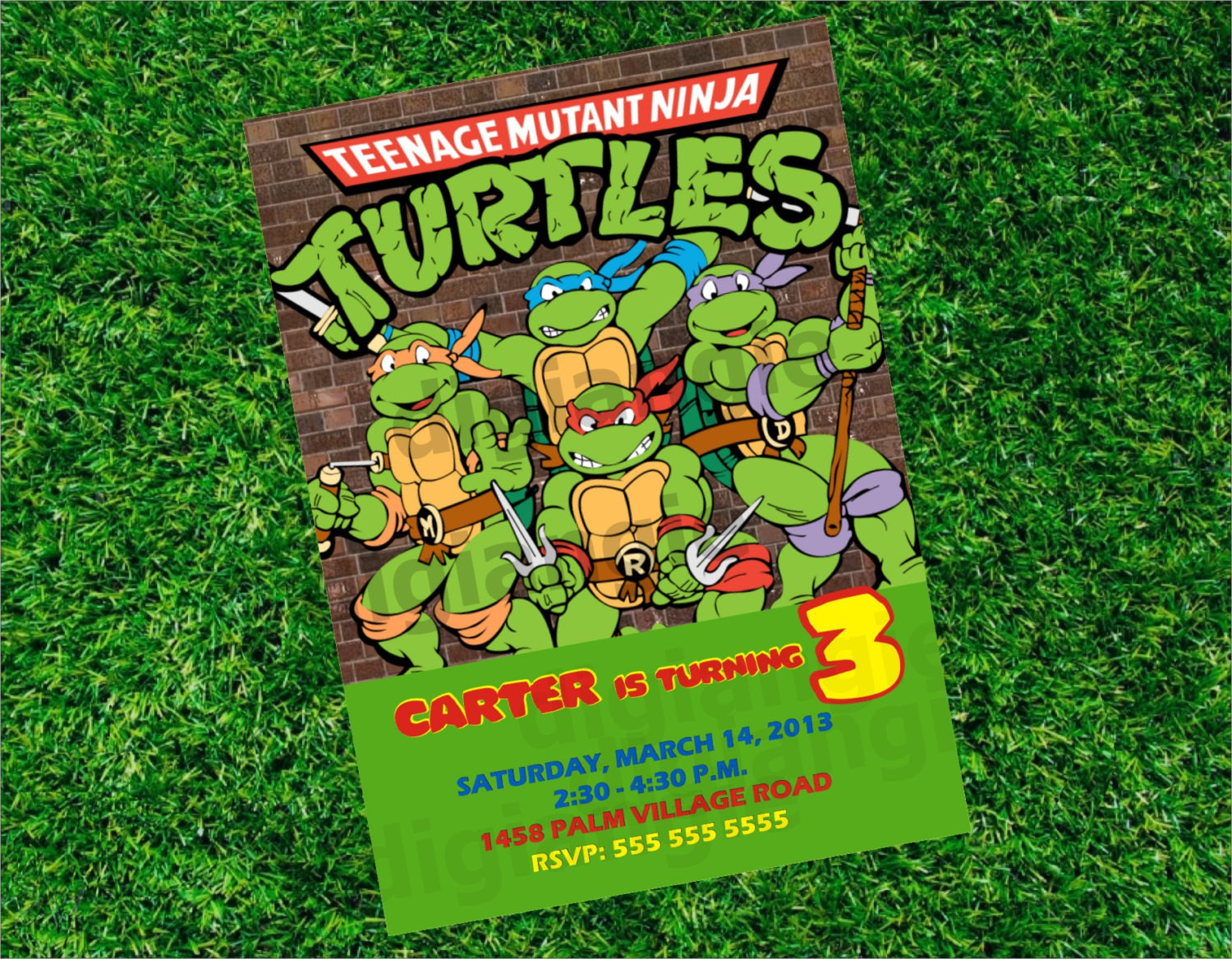 Teenage Mutant Ninja Turtle Birthday Invitations
 Teenage Mutant Ninja Turtles Birthday Invitations Ninja