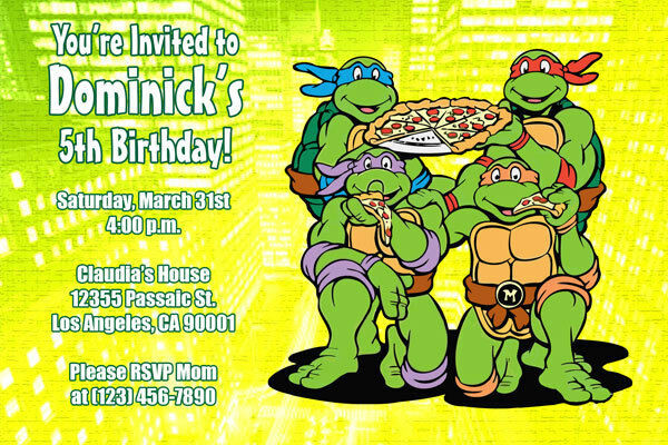 Teenage Mutant Ninja Turtle Birthday Invitations
 Teenage Mutant Ninja Turtles Invitations Birthday Party