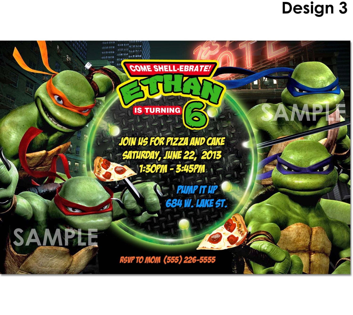 Teenage Mutant Ninja Turtle Birthday Invitations
 TMNT Teenage Mutant Ninja Turtles Invitation Printable