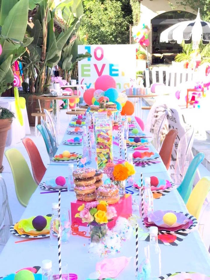 Tenth Birthday Party Ideas
 Kara s Party Ideas Colorful Modern 10th Birthday Party