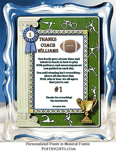 Thank You Gift Ideas For Football Coaches
 Football Coach Thank You Gift