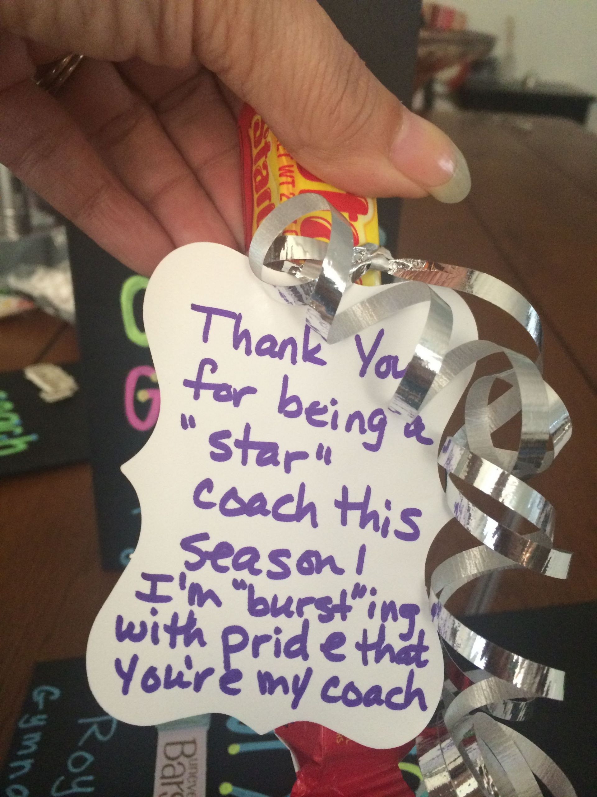Thank You Gift Ideas For Football Coaches
 gymnastics coach thank you t tag