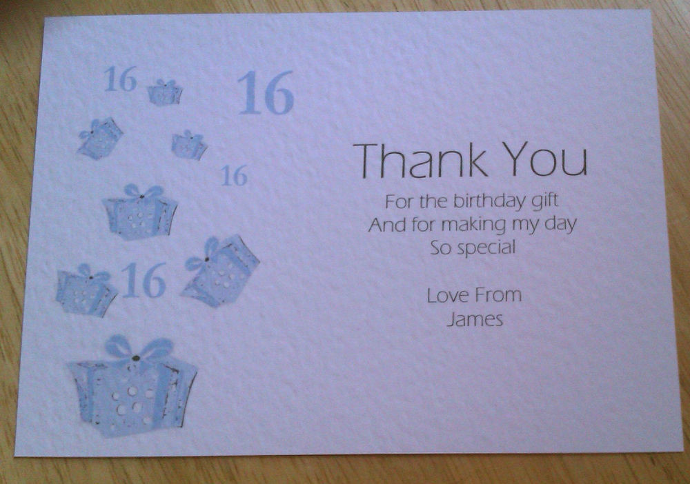 Thank You Notes For Birthday Gift
 5 PERSONALISED BIRTHDAY GIFTS THANK YOU CARDS 16th 18th
