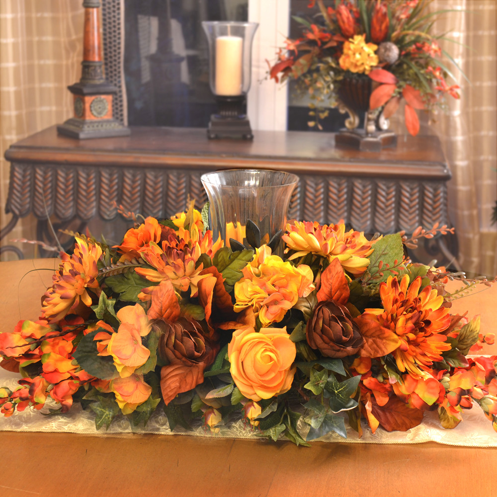 Thanksgiving Flower Arrangements
 Thanksgiving Floral Centerpiece Floral Home Decor silk
