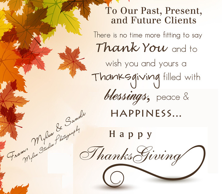 Thanksgiving Quotes For Clients
 Myles Studio graphy
