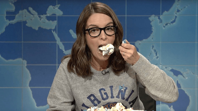 Tina Fey Sheet Cake Video
 Tina Fey goes off on white supremacy while going to town