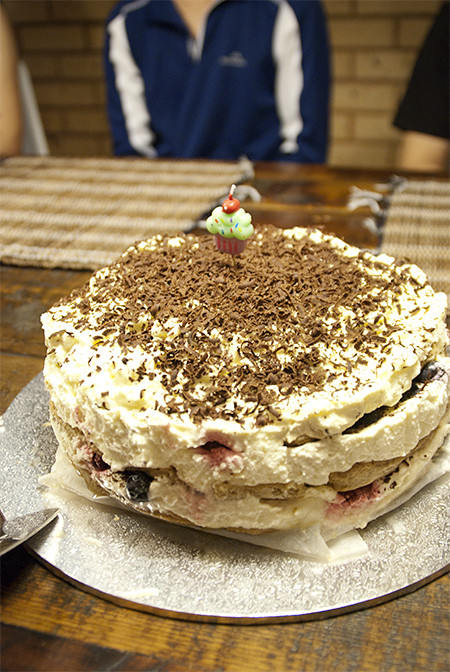 Tiramisu Birthday Cake
 Interior Decor – Jessica Blaise