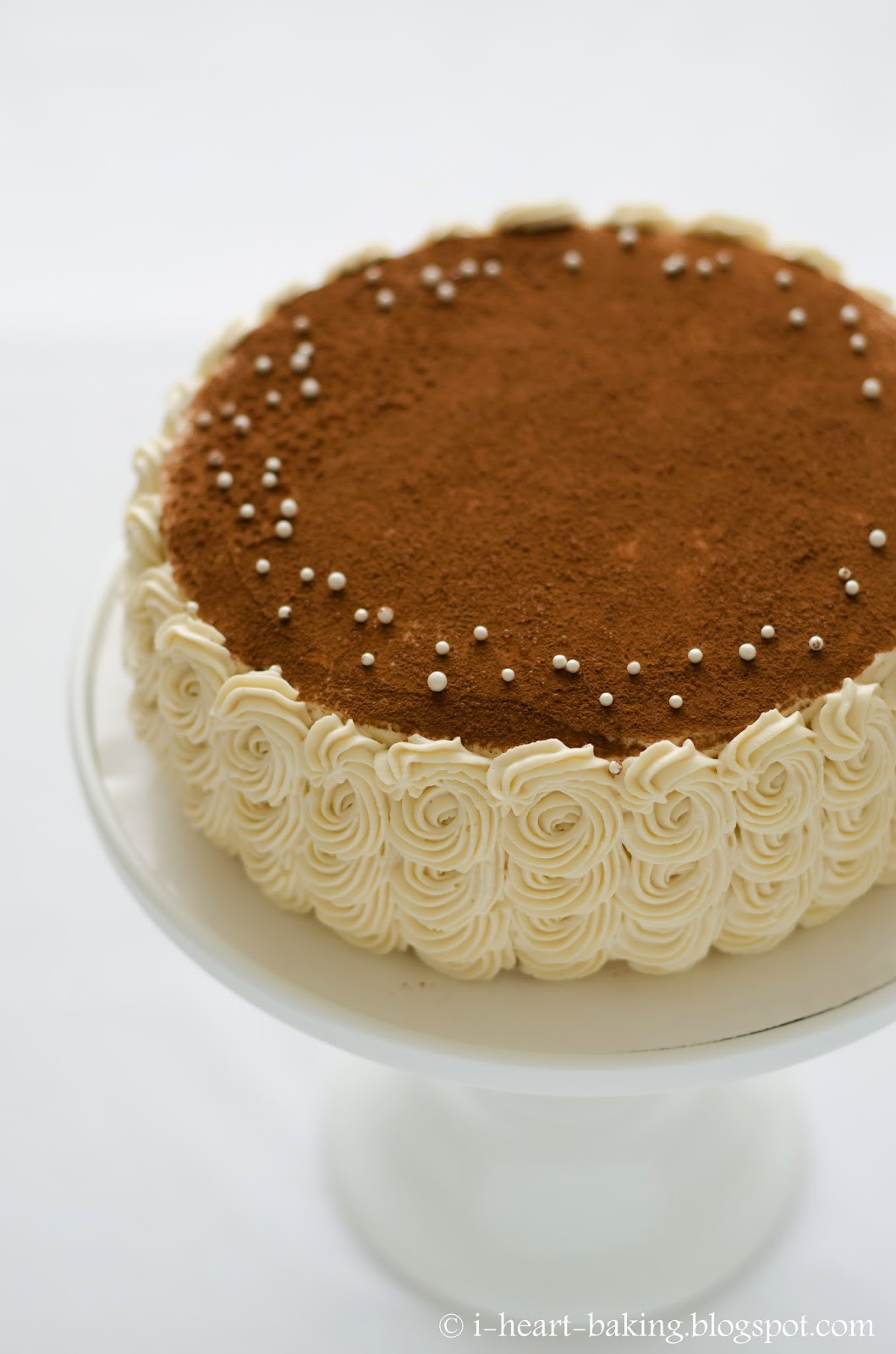 Tiramisu Birthday Cake
 i heart baking tiramisu birthday cake with piped swirl