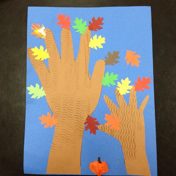 Toddler Arts And Craft Projects
 Autumn Hand Trees toddler art project with help from