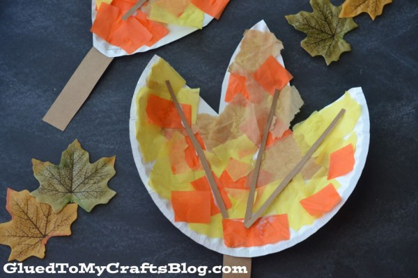 Toddler Arts And Craft Projects
 Paper Plate Leaf Kid Craft