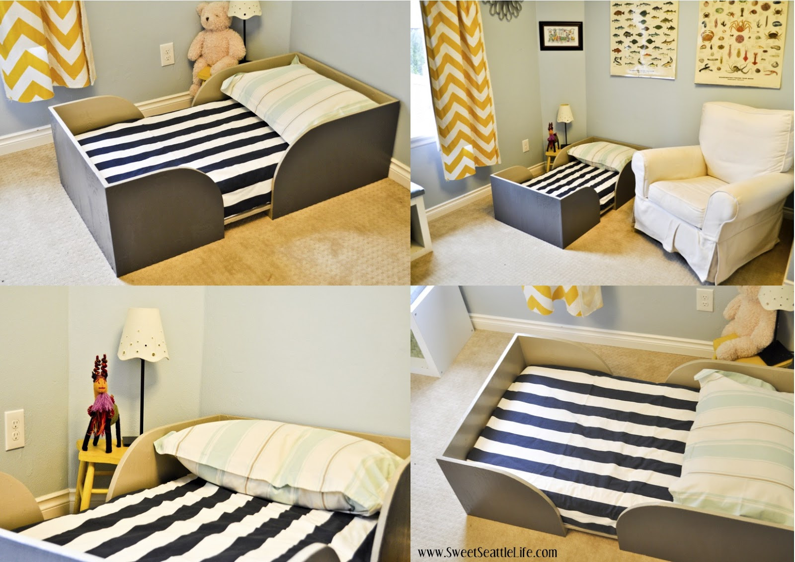 Toddler Bed DIY
 Chris and Sonja The Sweet Seattle Life DIY Toddler Bed