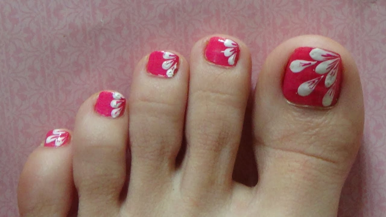 Toe Nail Art Easy
 White Flower Petals Easy Design For Toe Nails Nails With