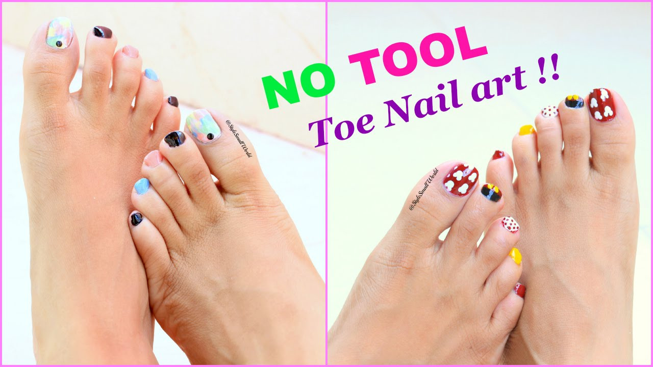 Toe Nail Designs Easy
 2 Easy and Quick Toe Nail Art designs tutorial