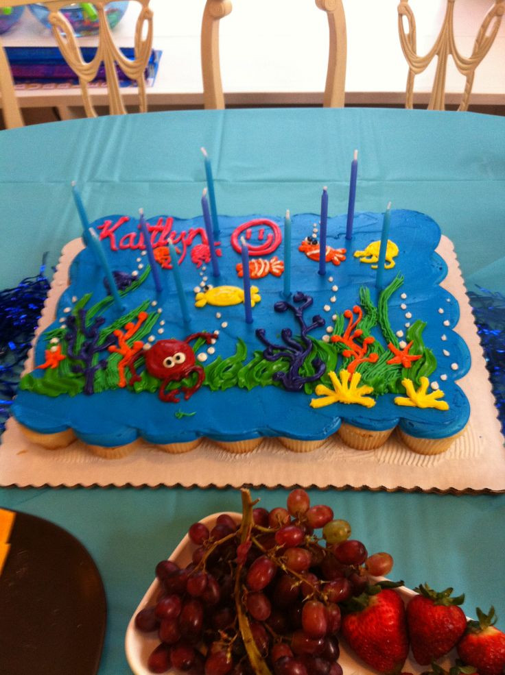 Tom Thumb Birthday Cakes
 ocean themed cupcake cake from Tom Thumb Bakery
