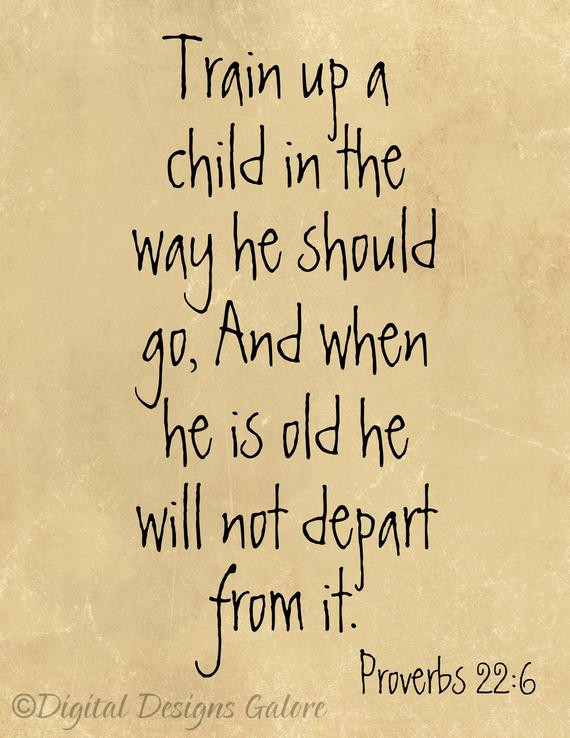 Train A Child Quote
 8x10 Digital Art Print Train up a child in the way he should
