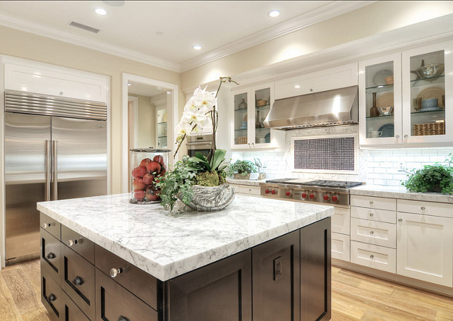 Transitional Kitchen Cabinets
 Family Home with Coastal Transitional Interiors Home