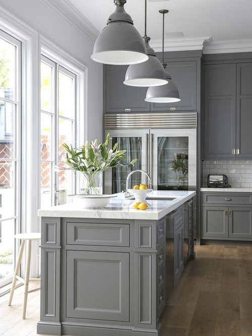 Transitional Kitchen Cabinets
 Gray Kitchen Design Ideas & Remodel