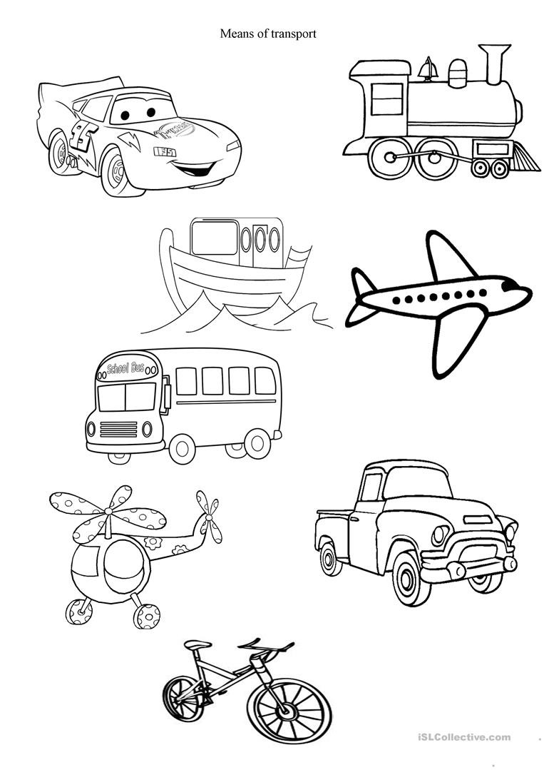 Раскраски для детей на тему транспорт