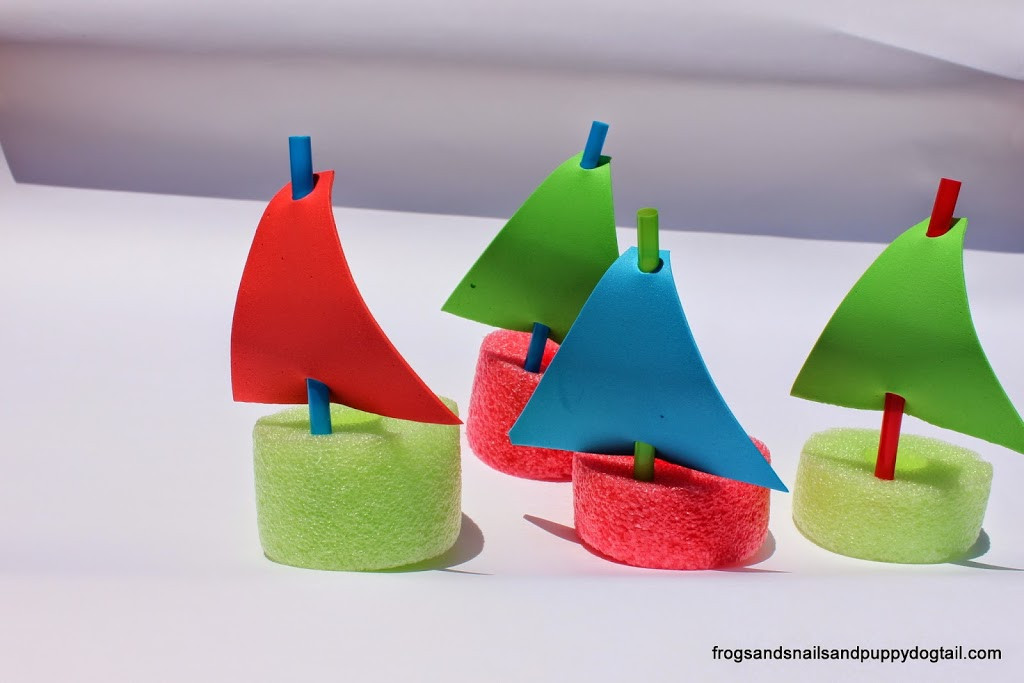 Transportation Crafts For Kids
 Pool Noodle Boats Water Sensory Bin FSPDT