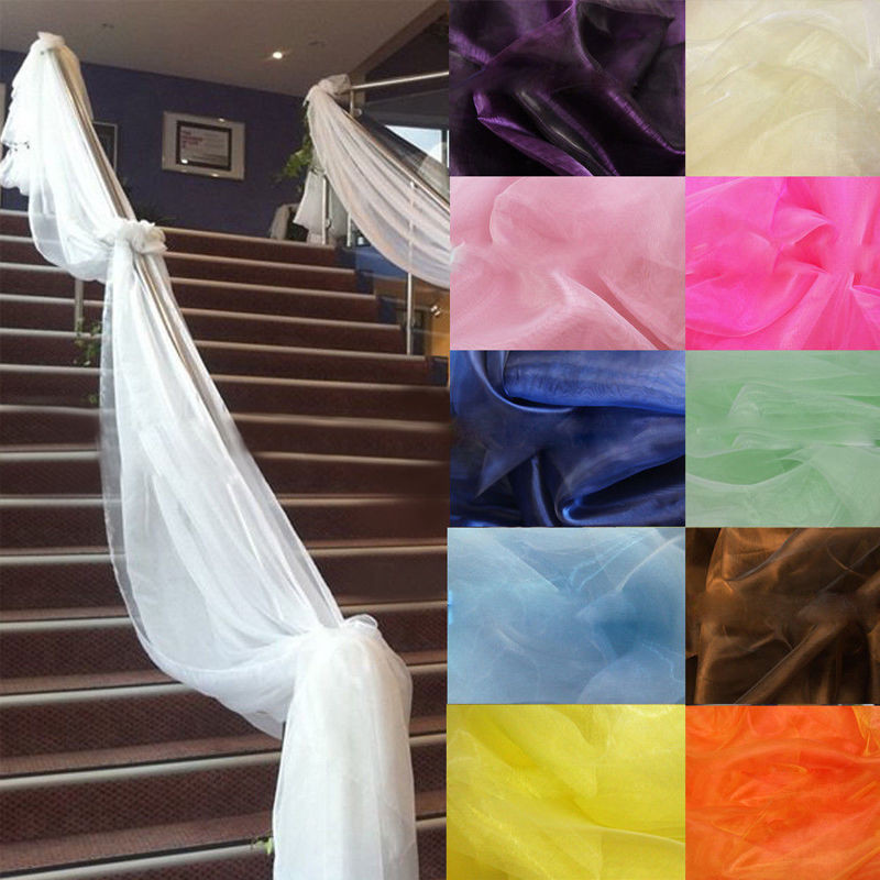 Tulle Wedding Decorations
 5M Top Table Swags Sheer Organza Fabric DIY Bow Tulle