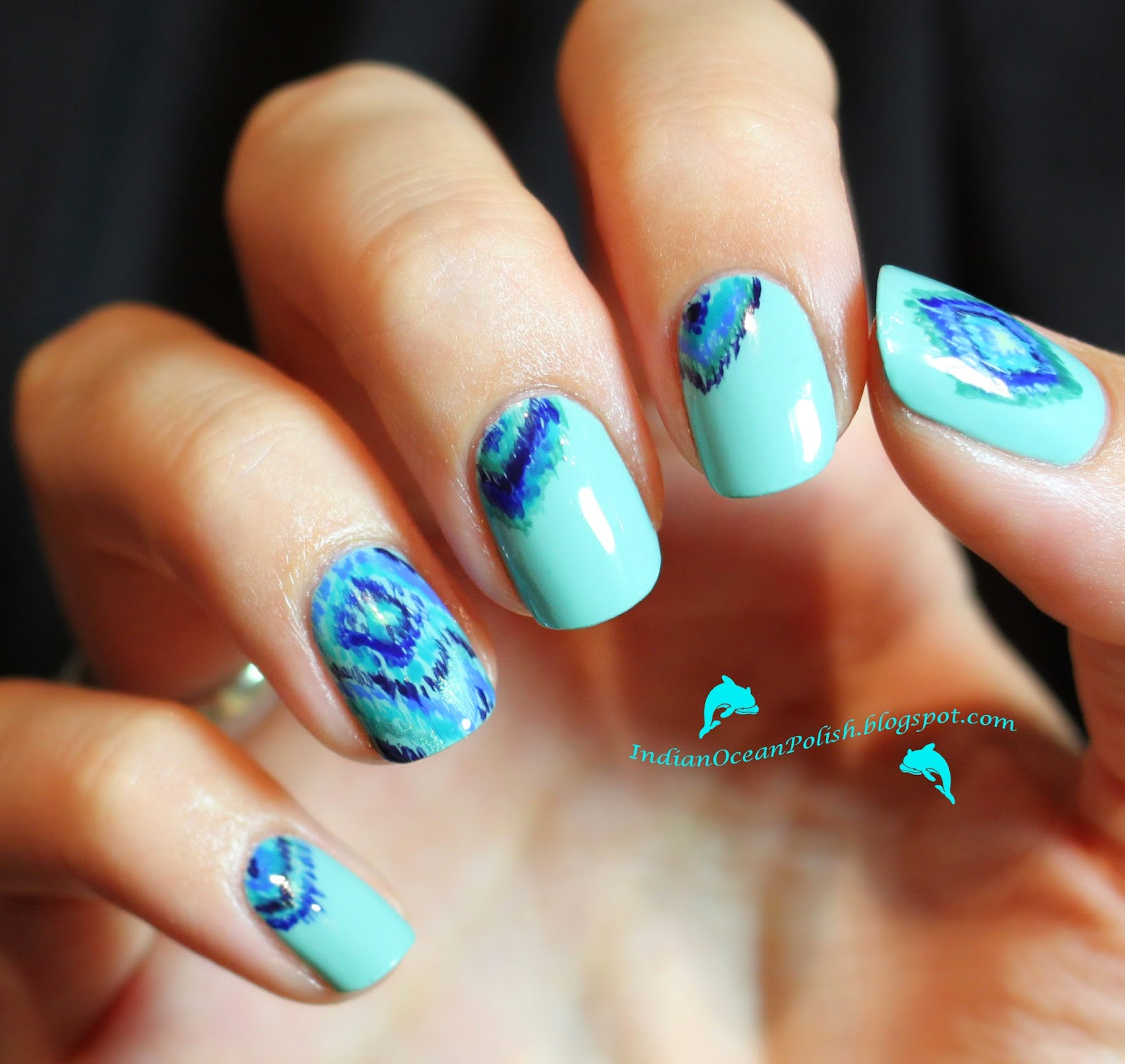 Turquoise Nail Designs
 Indian Ocean Polish Turquoise and Ocean Coloured Ikat
