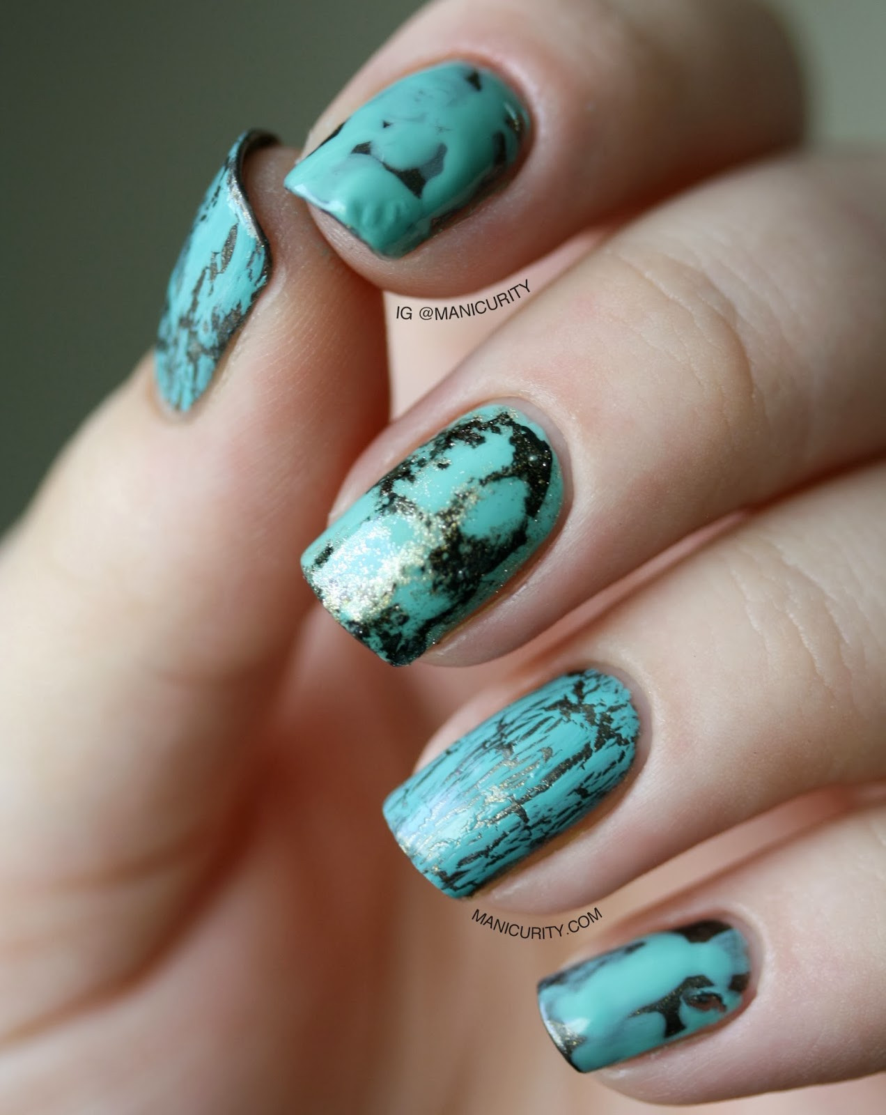 Turquoise Nail Designs
 Manicurity TBT Turquoise Birthstone Nail Art